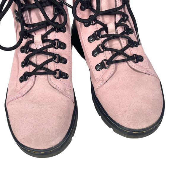 Doc Dr Martens Combs Women's Suede Leather Combat Boots Eur 39 US 8 UK 6 Pink - Picture 7 of 9